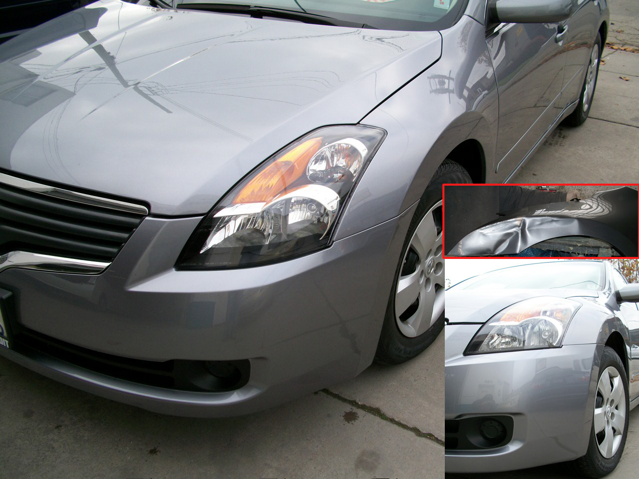 Five Star auto body collision repair: bumber, fender, and head lamp were repaired on this beautiful 2008 Nissan Altima
